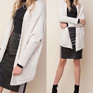 COZY OVERSIZED FUZZY TEDDY CARDIGAN